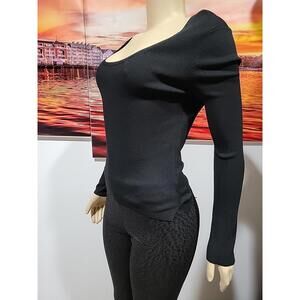 Giordano Ladies Size 02 Rayon Nylon Knit Women's Black Sweater #2